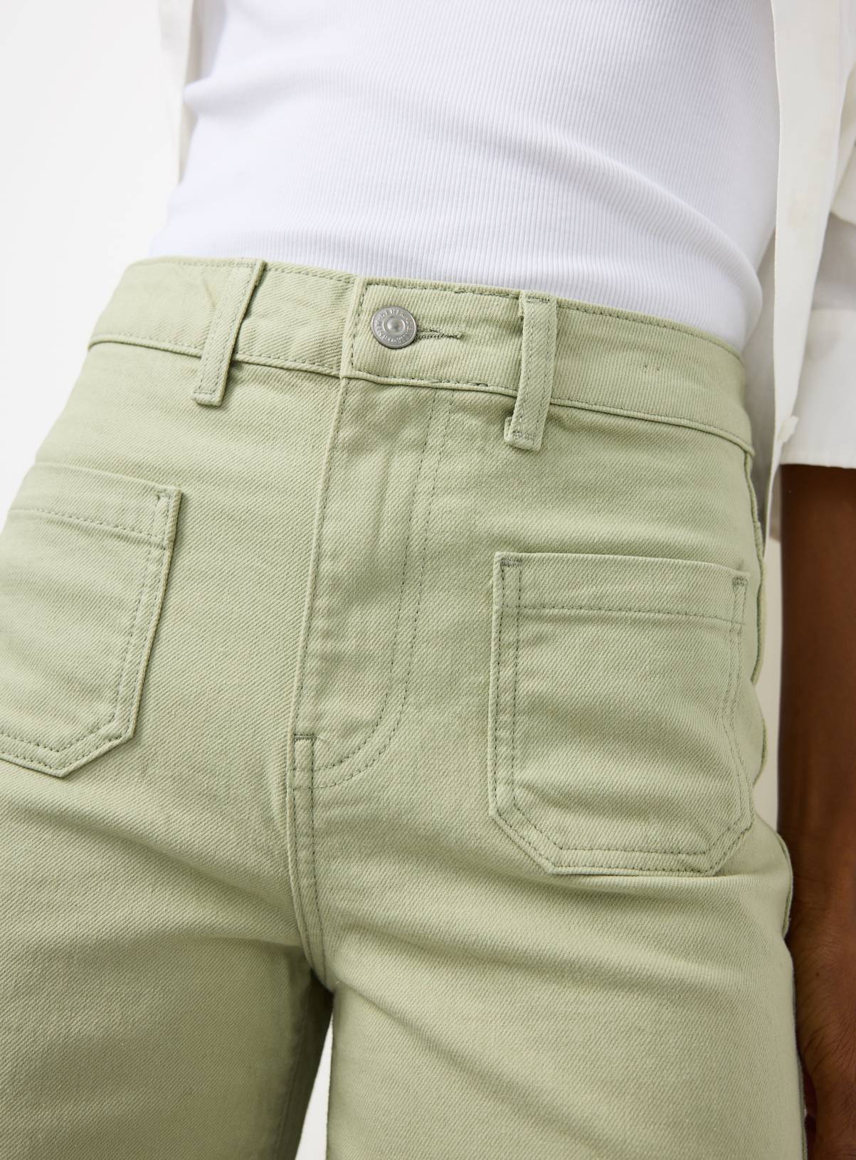 Light Green Cropped Wide Leg Jeans 16 - Image 3